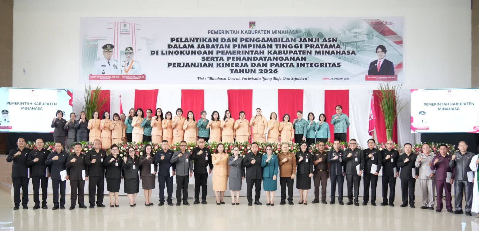 RD – VaSung Tegakkan Disiplin Negara, ASN Minahasa Dikukuhkan